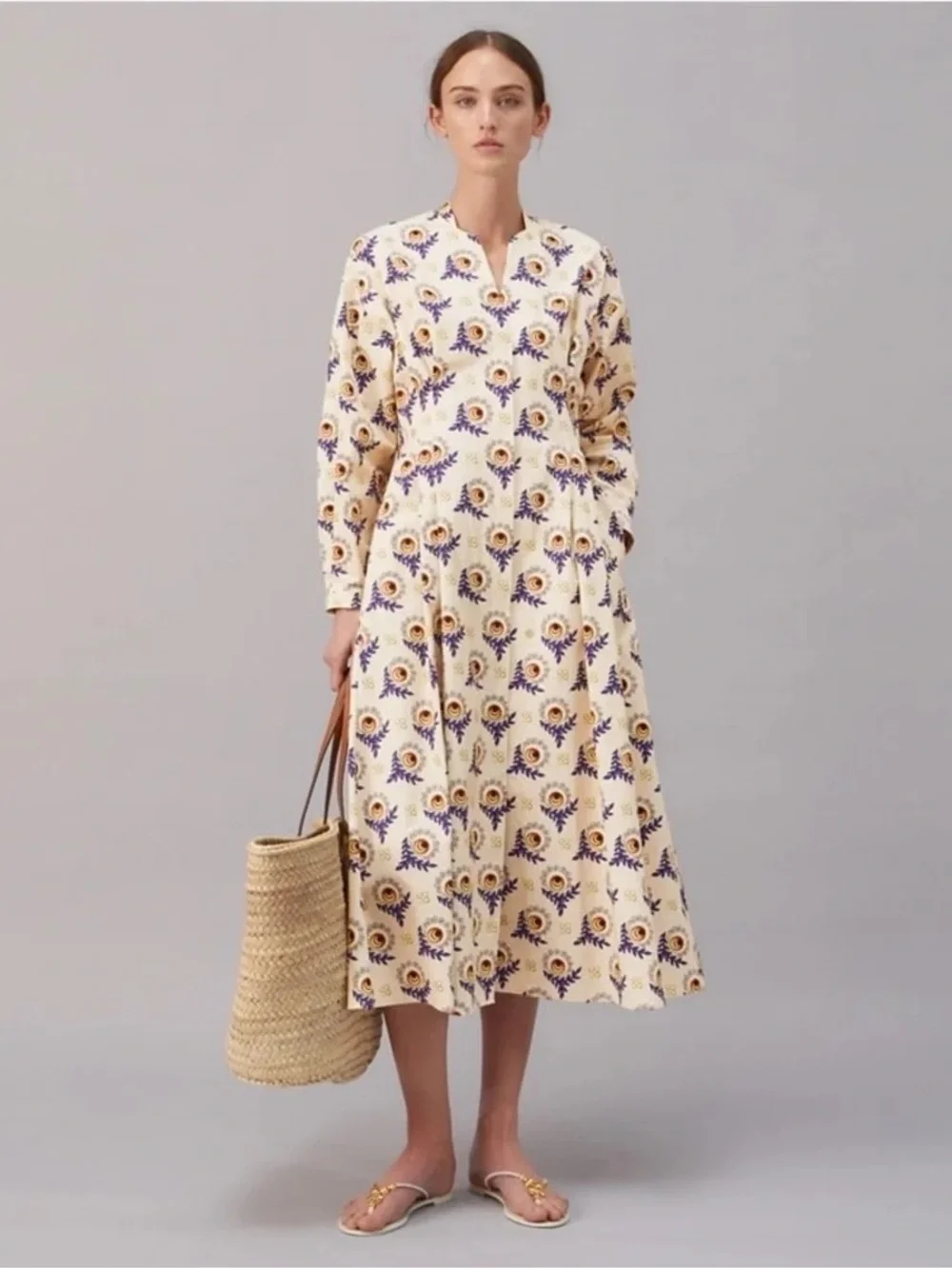 Tory Burch Printed Cotton Poplin Shirtdress